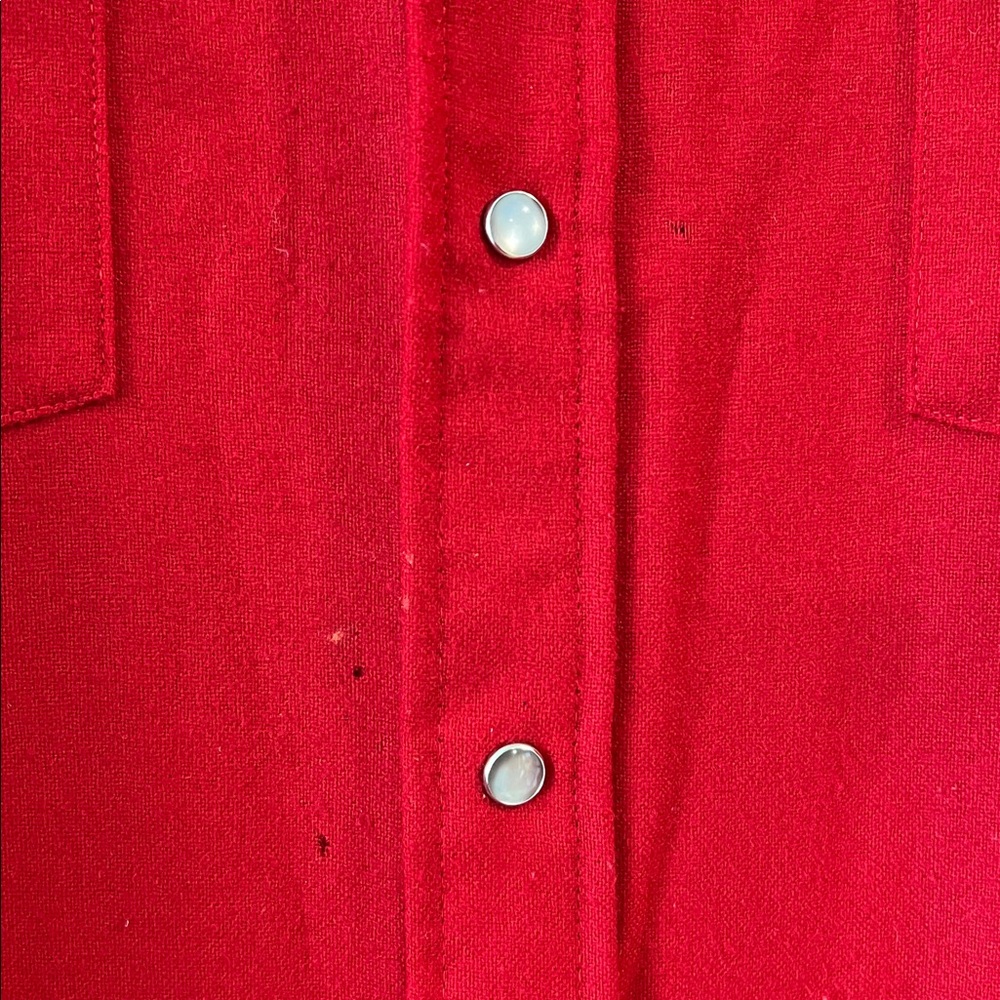 Pendleton - Vibrant Red Wool Shirt, Button Down - image 3